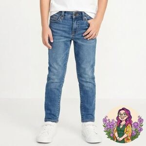 Old Navy Kids Boys Size 7 Tapered Jeans Medium Wash Adjustable Waist Denim